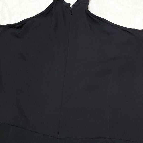 JUSTFAB Black Cold Shoulder Wide Leg Lace Belted Halter Plus Size Jumpsuit 1X - Picture 10 of 13